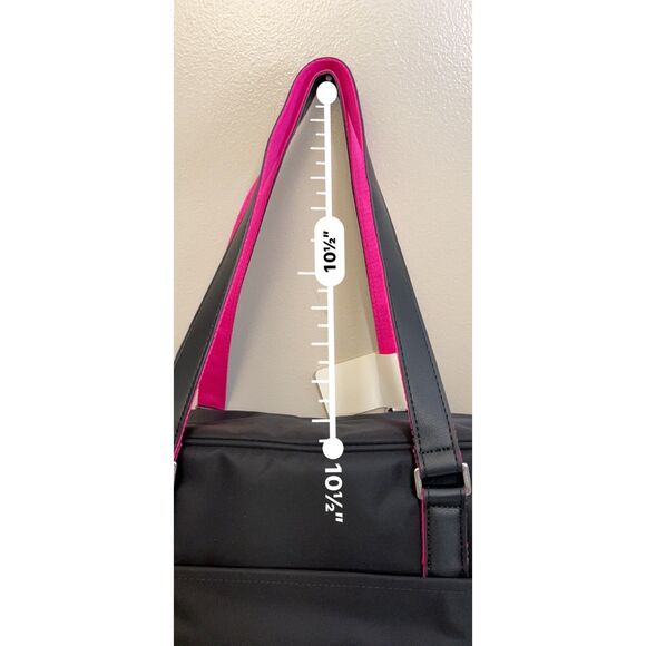 NWT Sarah Jessica Parker RFID convertible weekender bag in black and candy - Picture 14 of 15